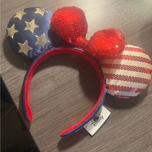 Disney Red and Blue Sequined Minnie Mouse Headband